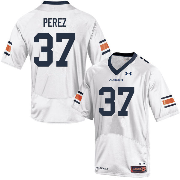 Men's Auburn Tigers #37 Daniel Perez White 2022 College Stitched Football Jersey